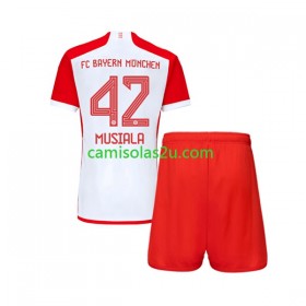 Camisolas de futebol Bayern München Jamal Musiala 42 Criança Equipamento Principal 2023/24 Manga Curta